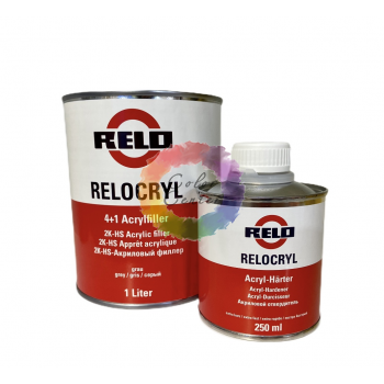 Акриловый грунт Mipa RELO Relocryl HS 4+1, 1л + отвердитель, 0,25 л, белый